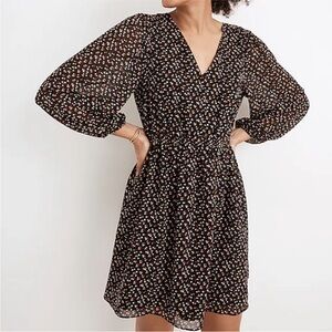 Madewell Georgette Button Front Floral Mini Dress